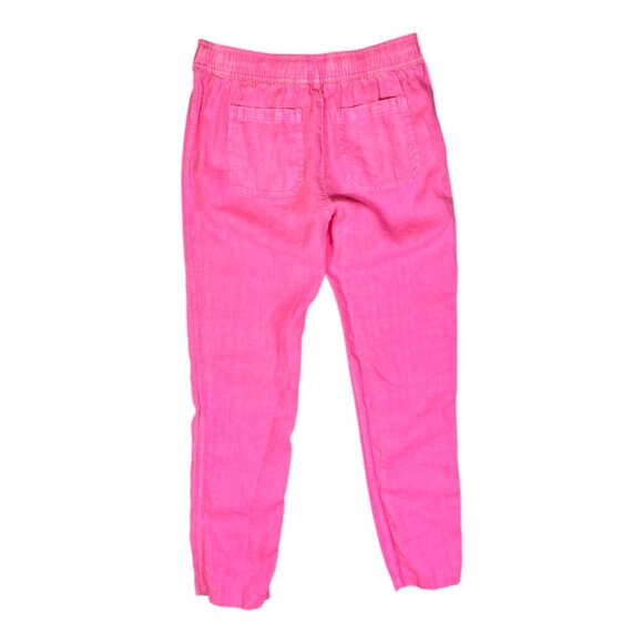 Lilly Pulitzer Size XS Taron Mid-Rise Linen Pant Bright Pink - Picture 4 of 8